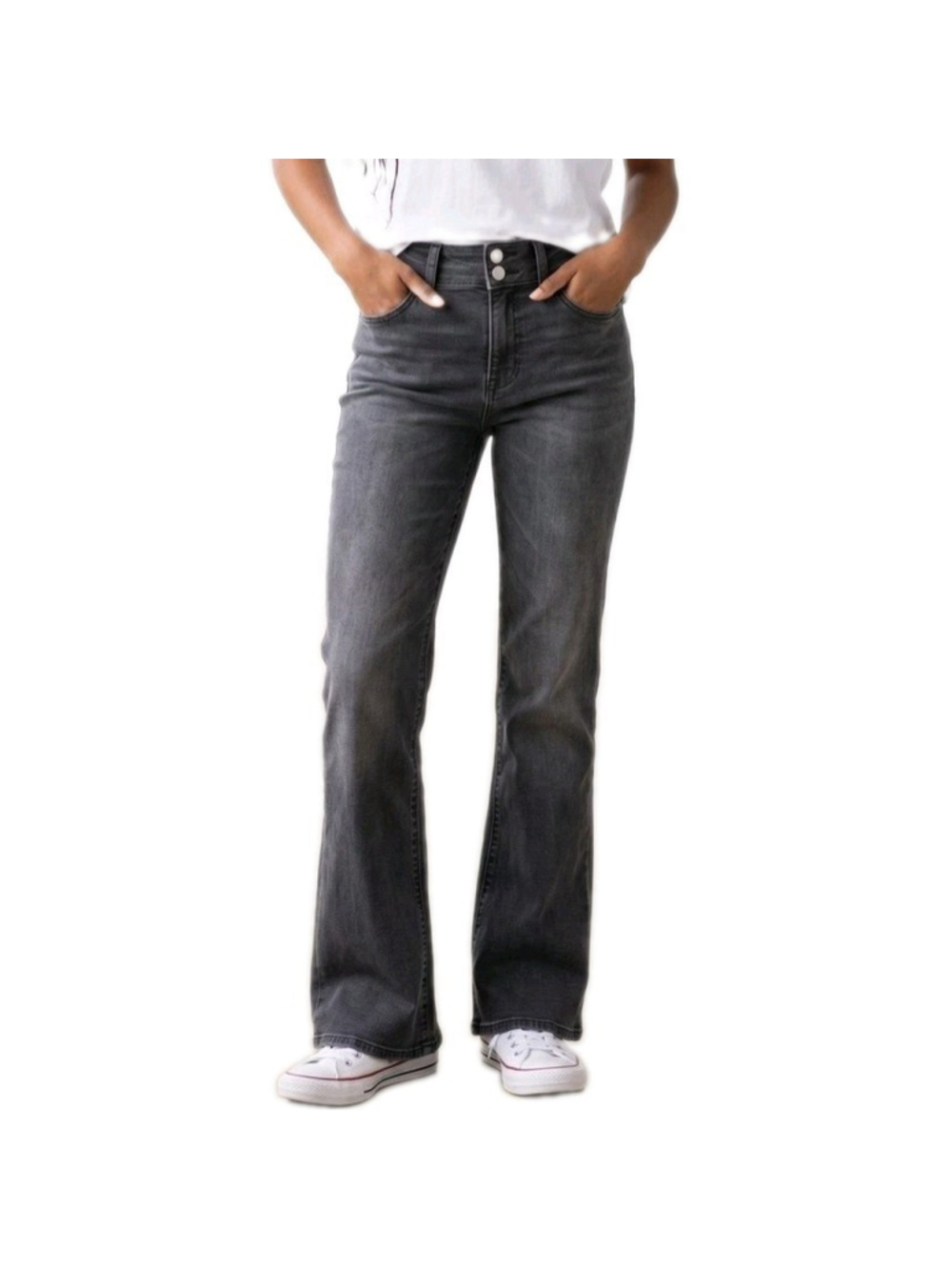 Levi's 726 Women's Flare Wide-Leg Stellar Stretch High-Rise Gray Jeans NWT $69